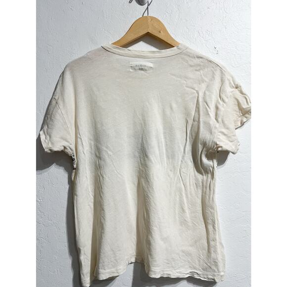 The Great. Tee Shirt Sz 0 XS Off White Graphic Outdoors Woods Forest Cream Boxy - Picture 2 of 7